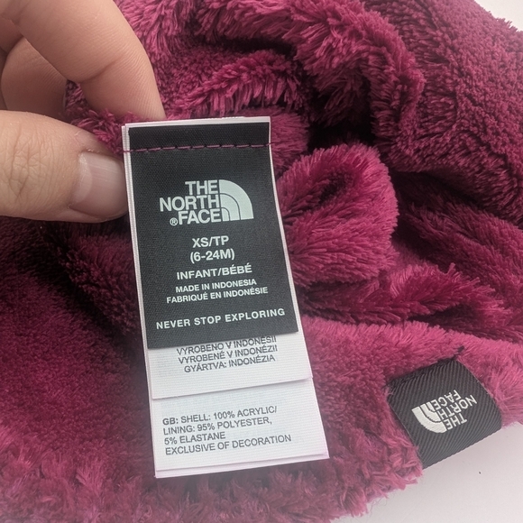 The North Face Little Faroe Beanie Hat 6-24M Toddler Baby Pink Winter Fall - Picture 6 of 13